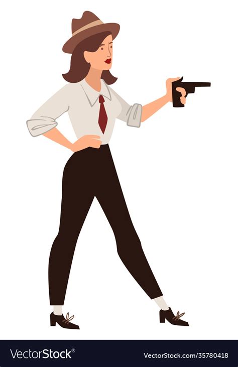 female mobster wearing fur coat vector cartoon clipart friendlystock ph