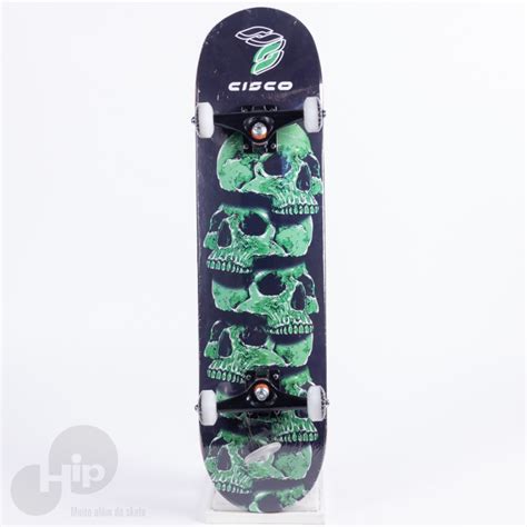 Skate Montado Cisco Pro Skull Green Preto Loja Hip