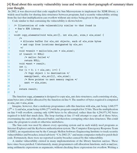 Solved 4 Read About This Security Vulnerability Issue And Chegg Com