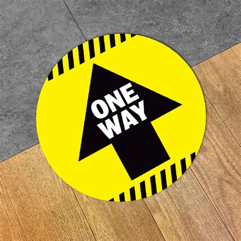 Caution Lines One Way Arrow Floor Decal Xstamper Online