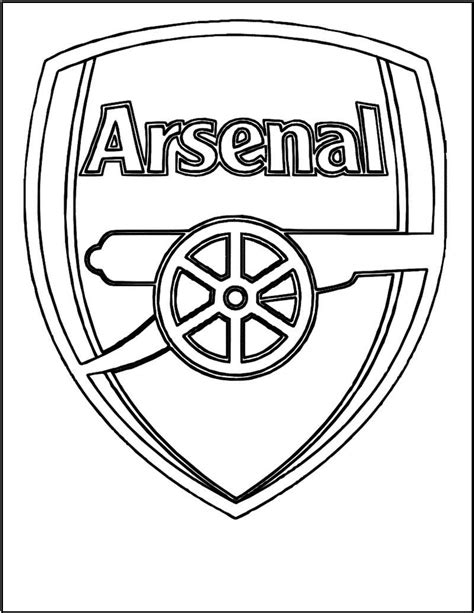 Arsenal Soccer Club Logo Coloring Black And White Picture Football