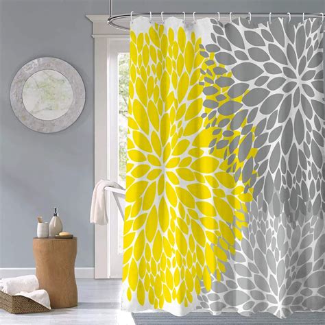 Yellow Shower Curtain Bathroom Curtain Modern Bathroom Etsy