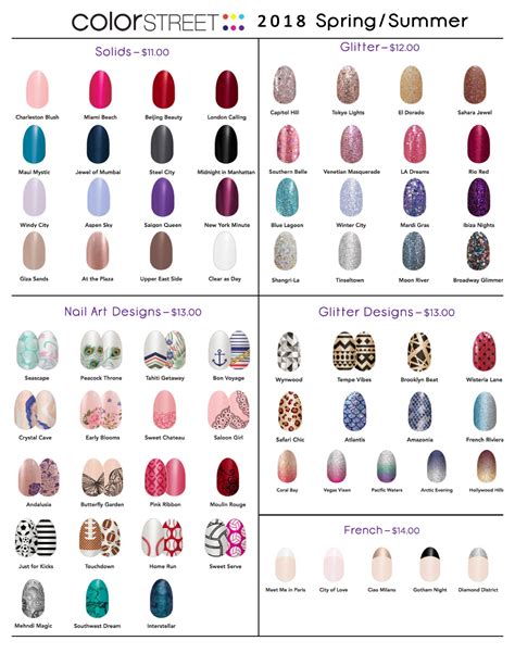 Color Streets Current Nail Sets For Spring Summer 2018 Color Street Are 100 Nail Polish Strips