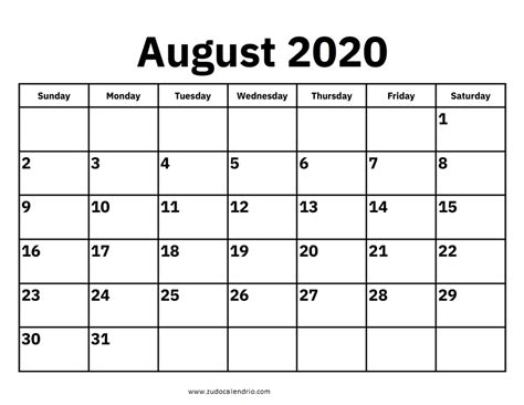 With our easy to use calendar maker you can customize your own free calendar to print. Cute August 2020 Calendar Planner | Zudocalendrio