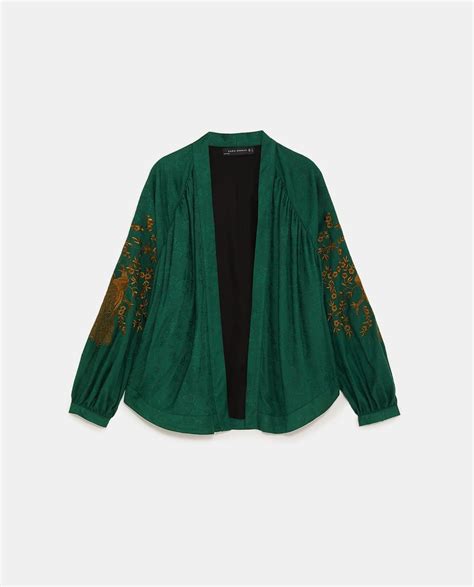Image 8 Of Embroidered Jacquard Kimono From Zara
