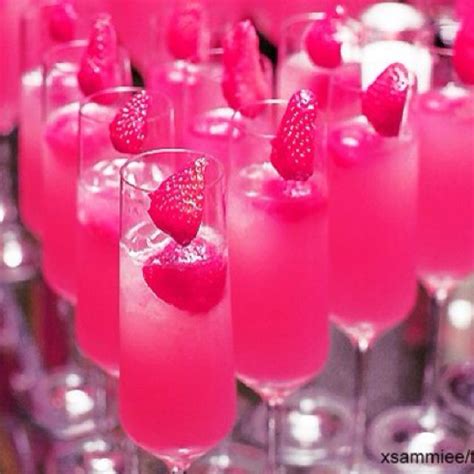 Sparkling Pink Pink Cocktails Fruity Drinks Cocktail Drinks Yummy Drinks Strawberry Drinks