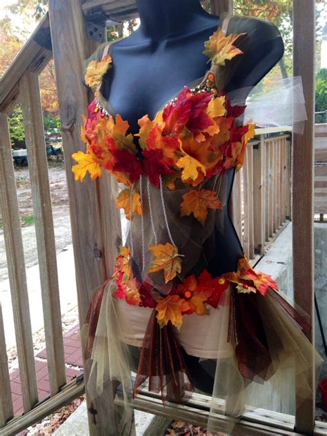 Orange Red Brown And Yellow Autumn Leaf Fall Nymph Fairy Etsy