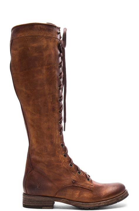 Frye Melissa Tall Lace Boot In Cognac From Tall Lace Up