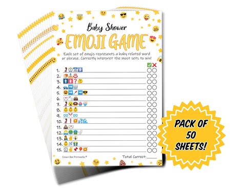 Lotus A Baby Shower Games Emoji Pictionary Fun Guessing Game Girls