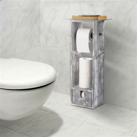 Solid wood toilet paper holder, storage, and tissue box unit. Haitral NEX Toilet Paper Holder, Real Wood Bathroom Toilet ...