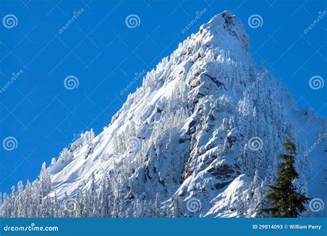 Mcclellan Butte Snow Mountain Peak Snoqualme Pass Washington Stock