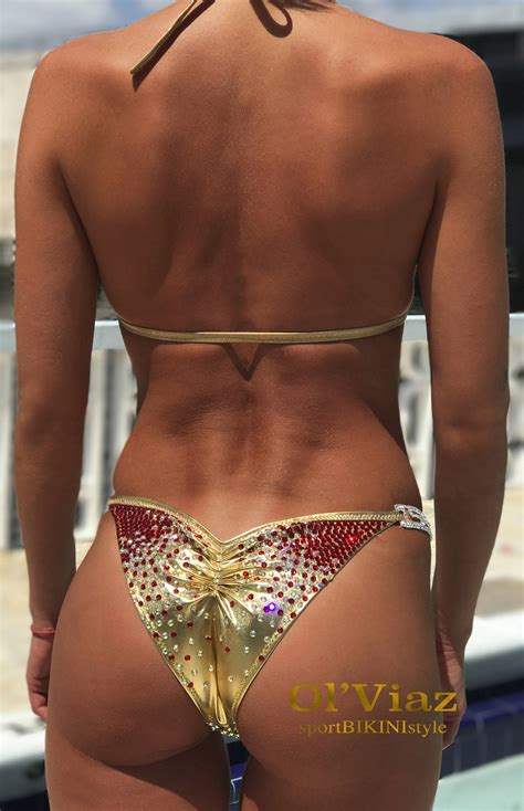 Npcifbbwbff Gold Metallic Spandex Bikini Suit With Etsy