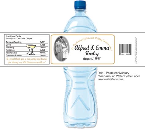 [Y04] Photo Anniversary Labels | Personalized water bottle labels wedding, Personalized water ...