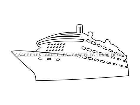 Cruise Ship Outline Svg Cruise Ship Svg Cruise Ship Etsy Australia