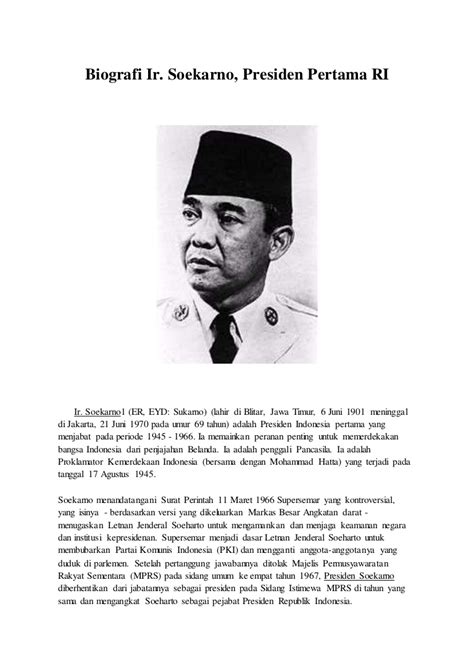 Biografi Pahlawan Ir Soekarno Pigura