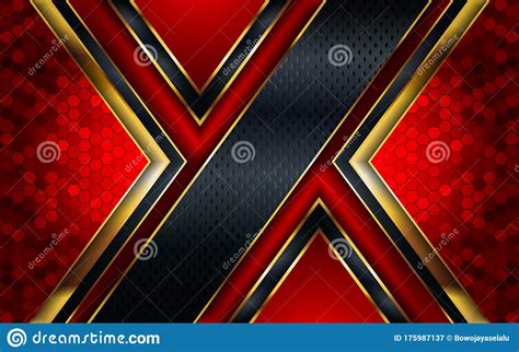 Luxury Red Gold And Black Combination Background Design Stock Vector