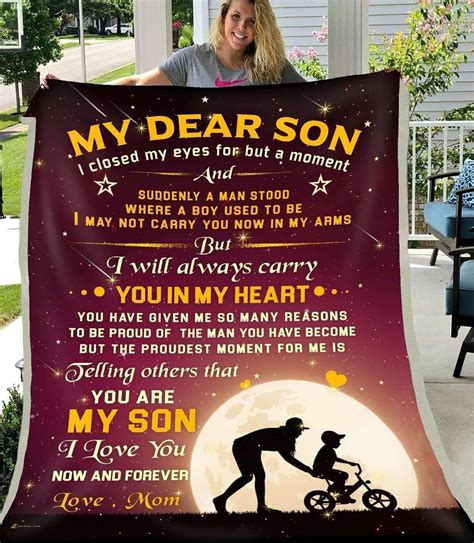 Order My Dear Son I Closed My Eyes For But A Moment Mom Sherpa Fleece Blanket From Brightroomy Now