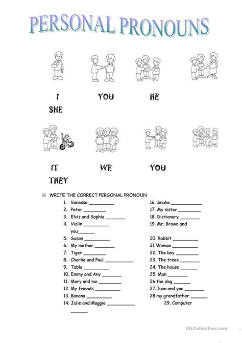 Personal Pronouns English ESL Worksheets For Distance Learning And Physical Classrooms