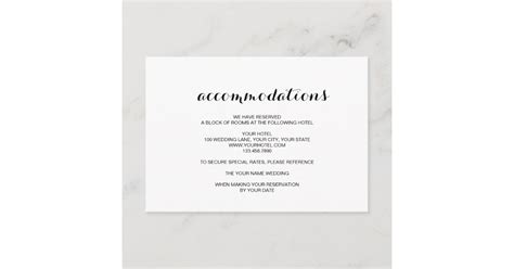 I completed me and noah's save the date design this week and am so excited about how they turned out! Simple Elegant Modern Wedding Accommodation Card | Zazzle.com