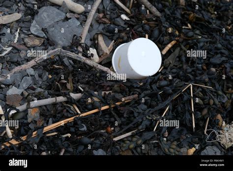 Plastic Waste And Rubbish Washed Up On The Beaches Of Yorkshires