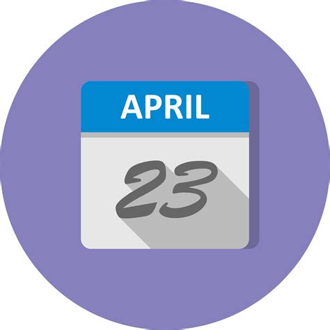 April 23rd Date On A Single Day Calendar 504740 Vector Art At Vecteezy