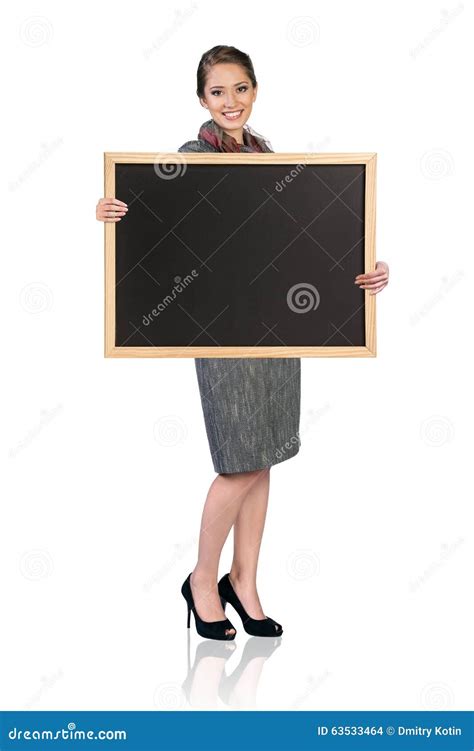 Woman With Chalkboard Stock Photo Image Of Concept Lesson 63533464
