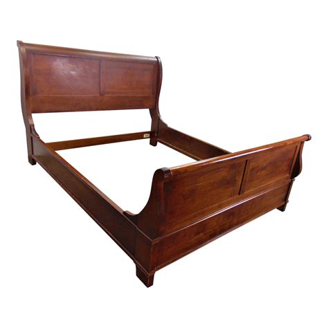 Nichols And Stone Empire Style Cherry Queen Size Sleigh Bed Chairish