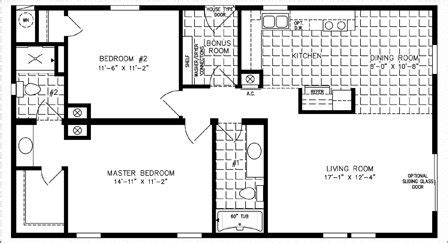 Two bedrooms may be all that buyers need, especially empty nesters or couples without children (or just one). Manufactured home Floor Plan: The Imperial | Model IMP ...