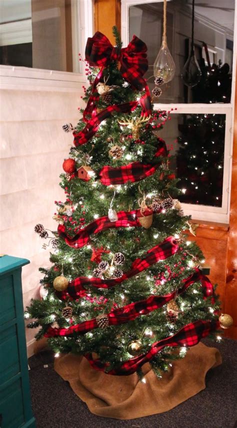 Tartan Plaid Homespun Fabric Star Christmas Ornaments ...