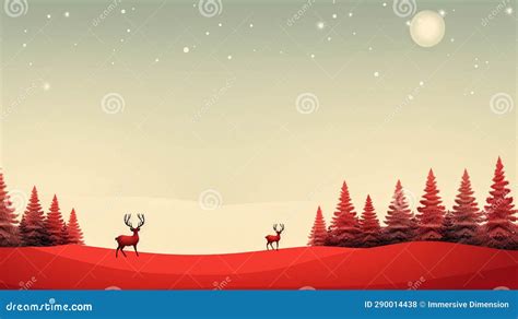 Minimalist Christmas Banner With Reindeers Festive Holiday Banner