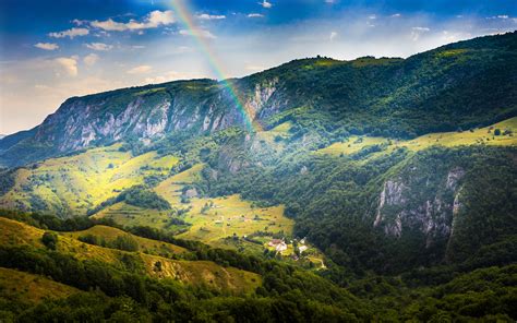 壁紙、3840x2400、ルーマニア、山、風景写真、虹、自然、ダウンロード、写真
