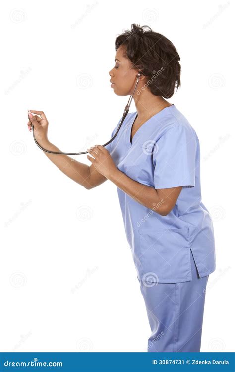Nurse Using Stethoscope Stock Image Image Of Healthcare 30874731