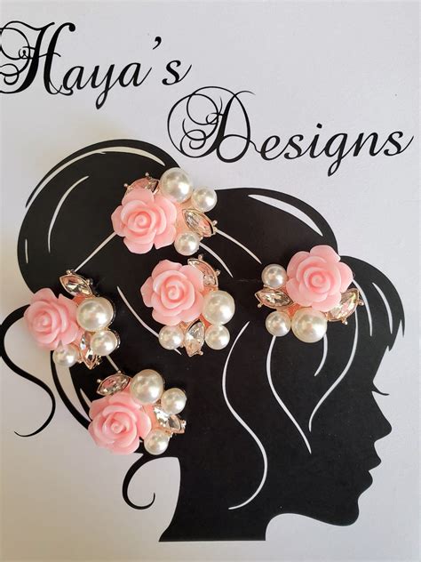 Pink wedding hair accessories offered along with fabulous deals. Pink Rose, Crystals & Pearl Accent Hair Swirls, Hair Spins ...
