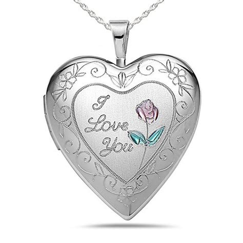 Sterling Silver I Love You Heart Photo Locket Pg74047