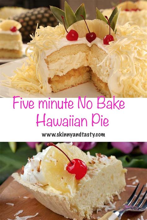 5 Minutes No Bake Hawaiian Pie Recipe Baking Hawaiian Pie Low Calorie Desserts