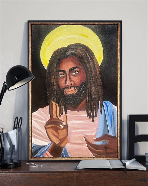 African Black Art Black Jesus Vertical Canvas And Poster Wall