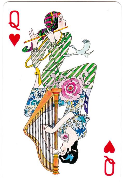 Playingcardstop1000 The Roaring Twenties Queen Of Hearts Playing