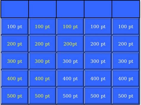 Check spelling or type a new query. 7+ Blank Jeopardy Templates - Free Sample, Example, Format ...