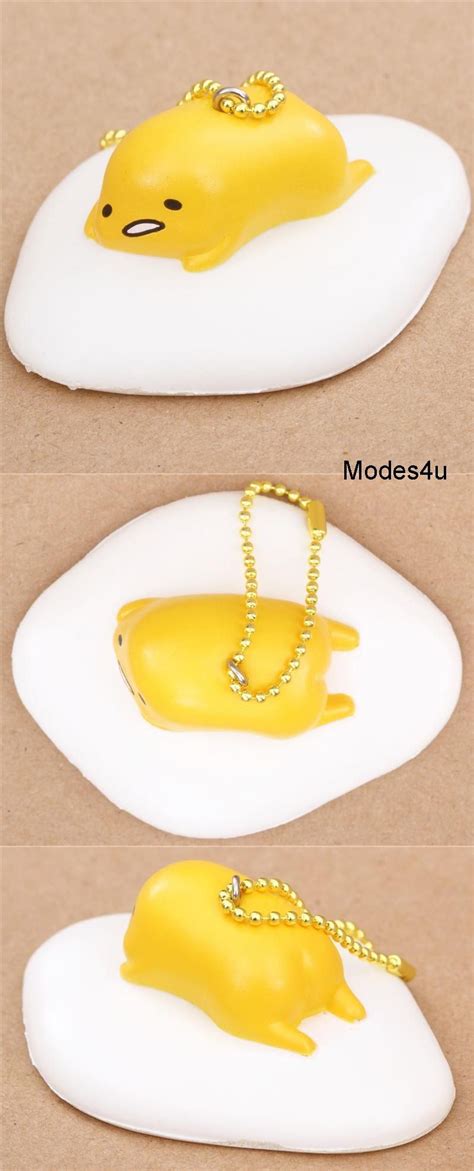 Funny Gudetama Egg Yolk Lying Down Squishy Charm Kawaii Homemade