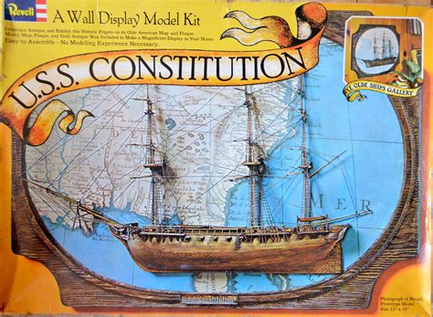 Uss Constitution Revel Wall Display Model Kit 1972 Uss Constitution