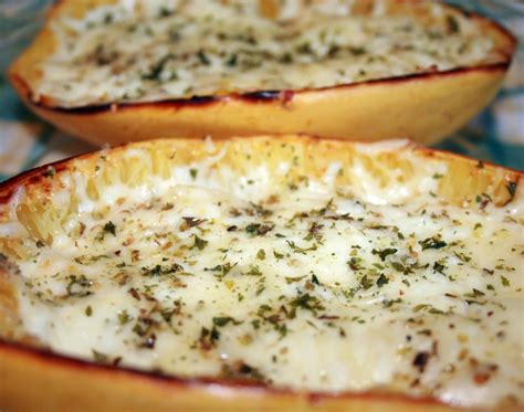 Baked Spaghetti Squash With Cheese And Herbs Any Kitchen