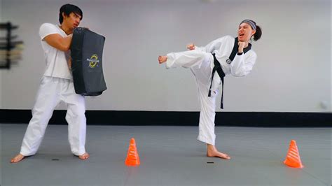 Tkd Agility Drills Cones Footwork And Kicks Youtube