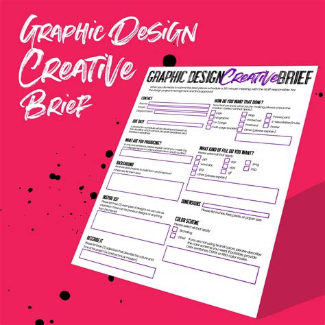Graphic Design Creative Brief Standard Print And Digital Etsy