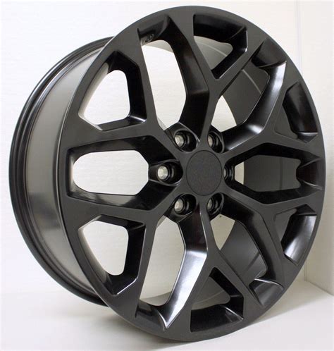 Gmc Style Satin Black Snowflake 22 Inch Wheels