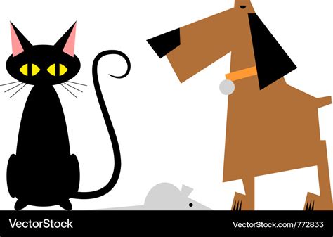 Figure Cat Dog And Mouse Royalty Free Vector Image