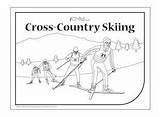 Cross Country Skiing Olympic Colouring Ichild Winter sketch template