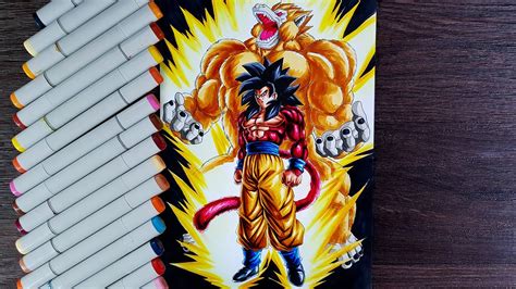 Drawing Goku Super Saiyan 4 Great Ape Oozaru Power Beyond A Saiyan