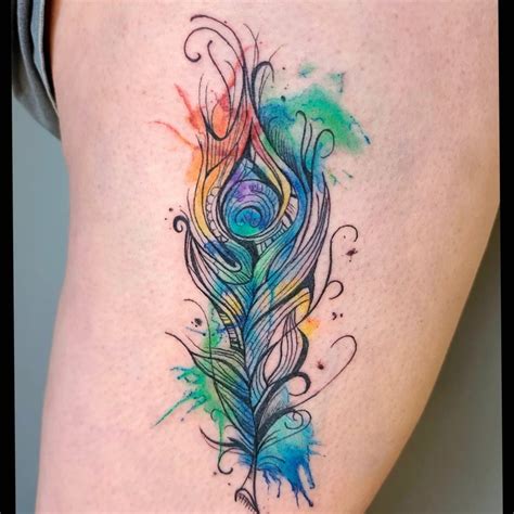 Abstract Feather Tattoos