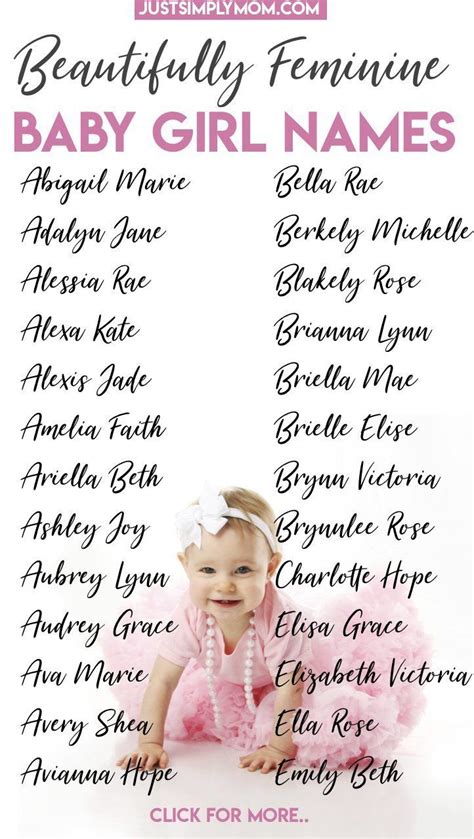 79 Feminine Baby Girl First And Middle Names For 2022 Cute Baby Girl