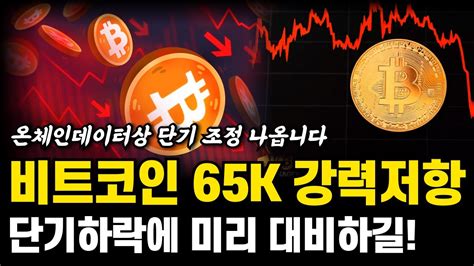 비트코인 65k 강력한 저항라인 62k까지 하락 가능성 여전히 존재 비트코인 전망 호재 분석 Youtube